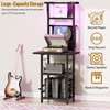YAKANJ Record Player Stand with Led Light,Record Player Table with