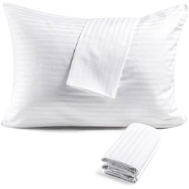 Faunna Pillowcase 50 x 70 cm, Set of 4, Pillowcase 50 x 70 cm, 100% Long Staple Cotton, Quiet and Breathable Bed Pillowcases