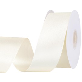 1 1/2 inch Double Faced Ivory Satin Ribbon, 30 Yards Cream Ribbon Valentines Ribbon for Flower Bouquet Crafts Gift Wrapping Wedding Party Valentine's Day Mother's Day Decorations