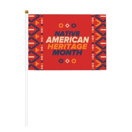 Native American Heritage Month Flags Hand Held Small Mini Flag On Stick Welcome Sign 5x8 Inch Party Supplies Decor For Yard Parades Festival Outdoor