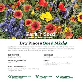 Park Seed Grow Your Own Vibrant Annual and Perennial Wildflower Garden Mixture, Easy to Grow Varieties for Pollinators and Spring Gardens - Dry Places Mix, 1 lb
