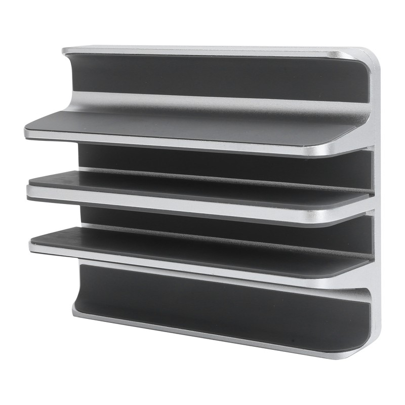 Laptop Organizer Aluminum Alloy Vertical Stand Adjustable Dual Slot for