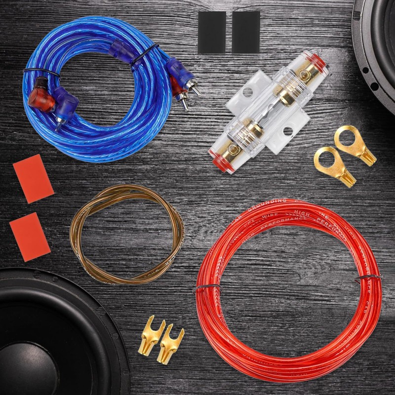 10GA Car Amplifier Cable Set Connection Set, 1500 W Subwoofer