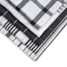 Tea Towels – 100% Cotton Kitchen Tea towels- Pack of 5 and Absorbent Tea Towels set, 70 x 50 cm Towels (Grey)