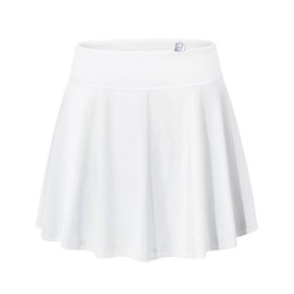 BLEVONH - Falda plisada para mujer, con bolsillo para correr, golf, Blanco, Large