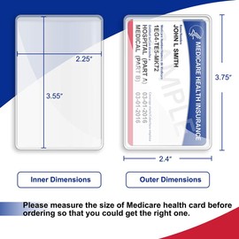 16 Packs New Medicare Card Holder, 12Mil Clear Waterproof Medicare Card Protector Sleeves for Credit Card, Business Card, Social Security Card Protector
