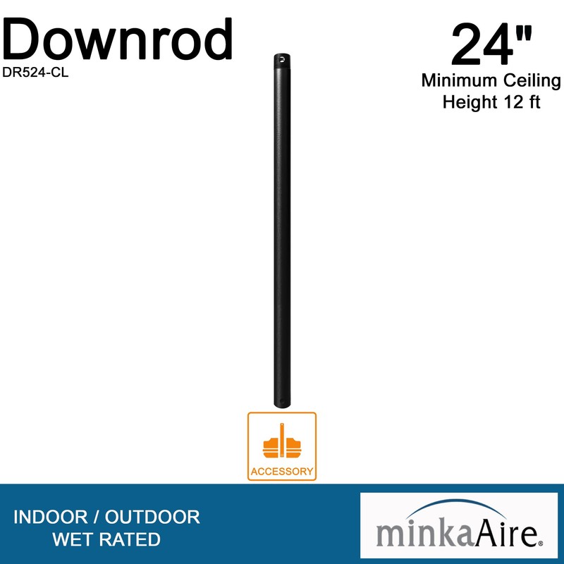 Minka-Aire 24 Inch Ceiling Fan Downrod - Coal - DR524-CL