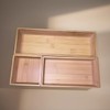 ACOOCLUB Bamboo drawer organizer Kitchen Utensil Organizer Cutlery Box for