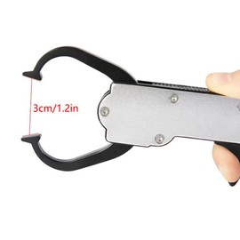 Aluminium Fish Lip Gripper, Portable Lip Grippers Fishing, Fishing Pliers, Fishing Gripper with Lanyard, Gift for Fishing Enthusiasts, Father, Brother, Boy Friend(Silver)