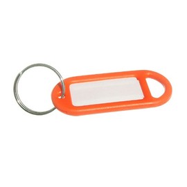 Key Ring Tag 50 mm x 20 mm with Label and Split Key Ring Orange Pack of 50