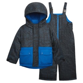 Carter's Boys' Heavyweight 2-Piece Ski Suit - Snow Bib and Winter Jacket Set, Blue 3T