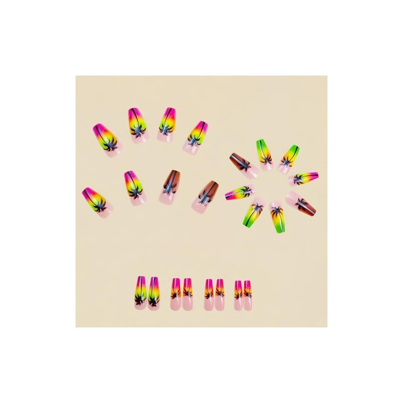 ONPRESS 24 Uñas Postizas De Verano, Medianas, Cuadradas, Forma De