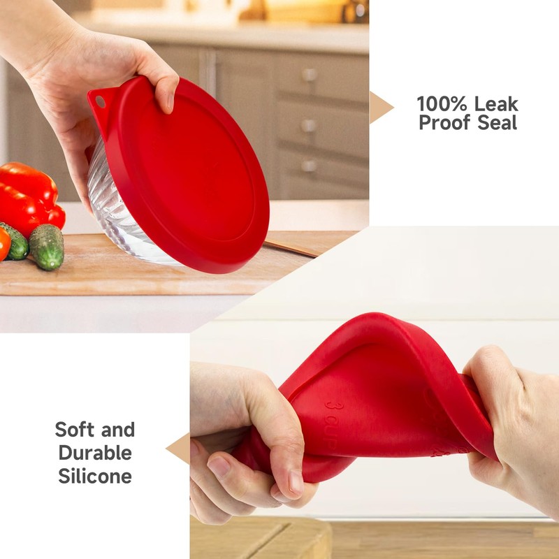SOPHICO Silicone Replacement Lids for Pyrex Sculpted Glass & Tinted