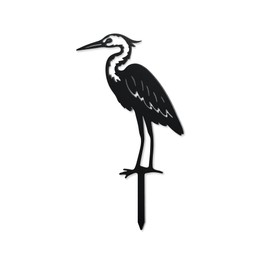 WADORN Heron Metal Decorative Garden Stakes, Funny Heron Metal Outdoor Statues Heron Garden Birds Statue Metal Bird Yard Art Sculpture Funny Bird Ornament Gifts for Garden Backyard Patio Walkways