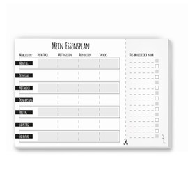 A Notepad I My Meal Planner I DIN A4 I 50 Sheets I Food Organiser with Shopping List I Pad for Families to Tear Off I dv_660