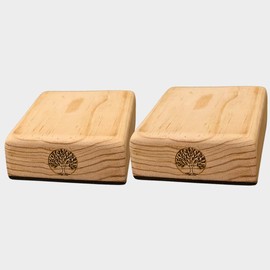 fenris – Bloques de Madera para Yoga, Handstand, Calistenia y Gimnasia | Set de 2 con Base Antideslizante y Diseño Minimalista | Bolsa de Tela de Regalo