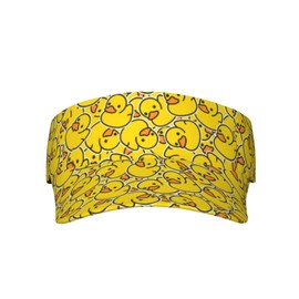 Cute Duck Print Hats Women Men Visor Hat Black One Size Adjustable Beach Cap Hat