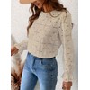 CUPSHE Women's Pullover Crew Neck Long Puff Sleeves Overcut Shoulders