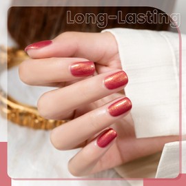 RARJSM Nude Glitter Gel Nail Polish Cherry Pink Tone Gold Rainbow Glitter Chunky Iridescent Sparkle Shimmer Diamond Transparent Gel Polish Single Bottle Soak off UV LED Cured for Home Salon Manicure