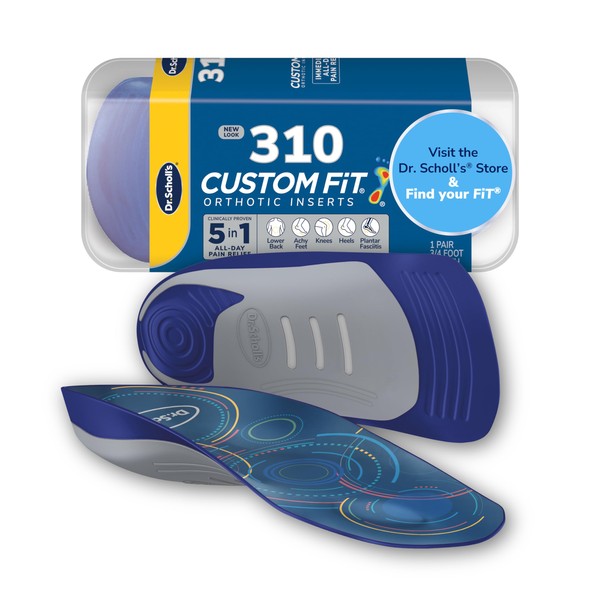 Dr. Scholl’s® Custom Fit® Orthotics 3/4 Length Inserts, CF 310, Customized for Your Foot & Arch, Immediate All-Day Pain Relief, Lower Back, Knee, Plantar Fascia, Heel, Insoles Fit Men & Womens Shoes