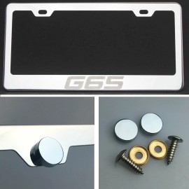 KA Depot G65 Laser Engraved Polish Stainless Steel License Plate Frame Chrome Screw Cap