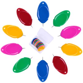 meeggrace Needle Threader, Small Needle Eye Threader Tool, Easy Threader for Machine and Hand Sewing, Fast and Precise Threading, Ideal for Needlework, with Transparent Box, 5 Colors in A Box(10PCS)