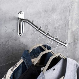 Garosa Colgador de Ropa Plegable Montado en la pared Estante Perchero Gancho con Brazo Oscilante Barra de Toalla Acero Inoxidable para Los Dormitorios Salas de Lavandería Baños