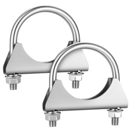 2 Pcs 54mm Exhaust Clamps, Exhaust Pipe Clamps, Saddle Type U-Bolt Clamps, Heavy Duty U Bolt Clamps, Exhaust U Bolts, Exhaust U Clamps for 54mm(2-1/8") Diameter Exhaust Tail Pipe Clamps