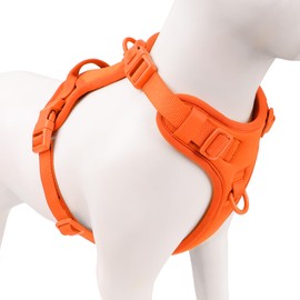Sunraymascota No Pull Dog Harness, Puppy Vest with Front Clip for Small Medium Large Sized Dog(Orange,L)