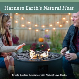 Premium Pebbles Black Lava Rocks & Fire Glass for Fire Pit - 1/2 to 1 inch 20 lbs - Gas Fireplace Rocks - Decorative Lava Stone Volcanic Rock for Outdoor & Indoor Gas Fireplace