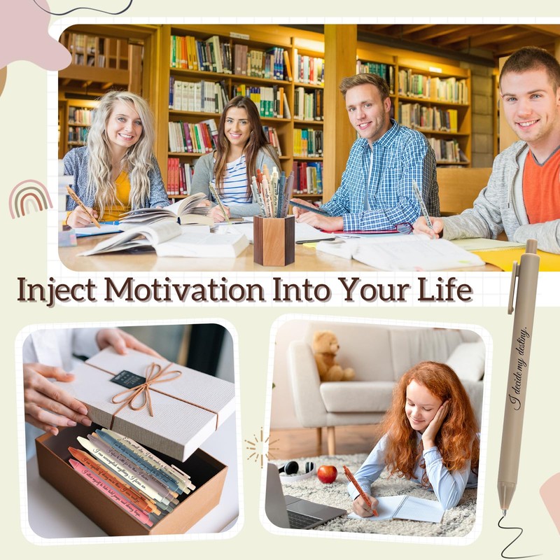Funrous 48 Pcs Positive Affirmation Pens Bulk Retractable Motivational Ballpoint