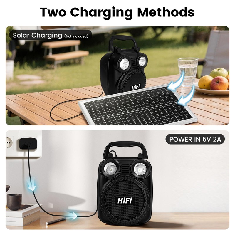 ottosing Portable Bluetooth Speaker-6000mAh Rechargeable Battery, Charges Phones, 10H Playtime,