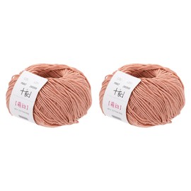Rebower Cotton Yarn,100% Cotton Soft Knitting Yarn [for Hand DIY Bag Cushion Crocheting Knitting Project Home Decor] -2 Packages of 100g/3.52oz(Per Skein 50g/164yards)/Dark Pink
