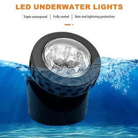 JUSTUP Outdoor Solar Pond Lights, Waterproof 6 LEDs Solar Underwater Pond Light Lighting Angle Adjustable Garden Spotlights, Auto ON/Off for Outdoor Garden Fish Tank Pool (3 Lamp RGB)