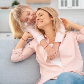 KALIONE 6 Pcs Adjustable Red Cord Bracelet String 7 Knot Good Luck Bracelets Knot Chain Braided for Friendship, Lovers