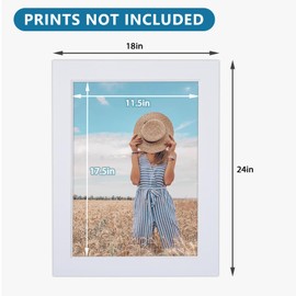Somime 10 Pack Pre-Cut 18x24 White Picture Mats for 12x18 Photos - White Core Bevel Cut Frame Matte, Acid Free, Ideal for Frames/Artwork/Prints