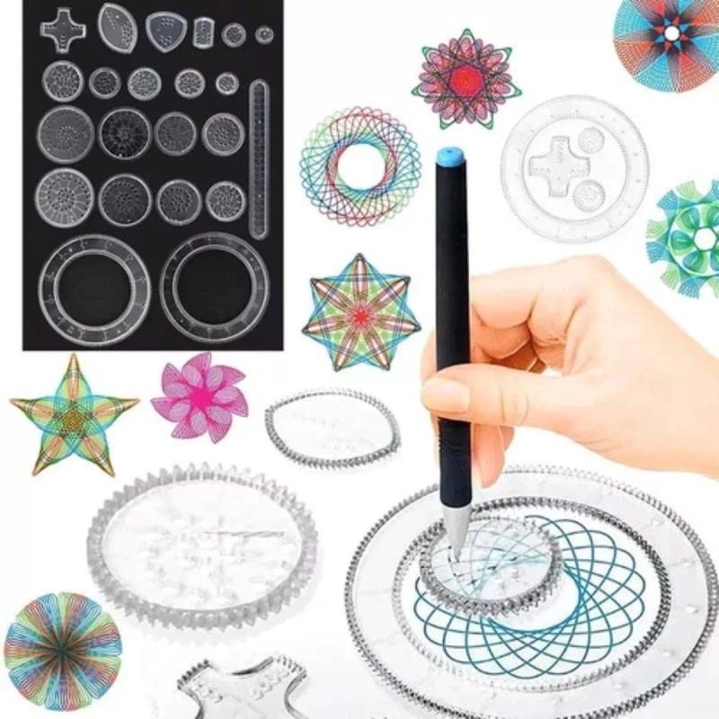 Universo en Linea Set 22 Engranajes Juego Espirógrafo Dibujo Espiral