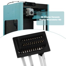 SING F LTD 2 Sets 3D Printer Ceramic Heater Thermistor with Fixing Clip 24V 48W Heating Tube Compatible with Bambu Lab P1P P1S 9.5cm