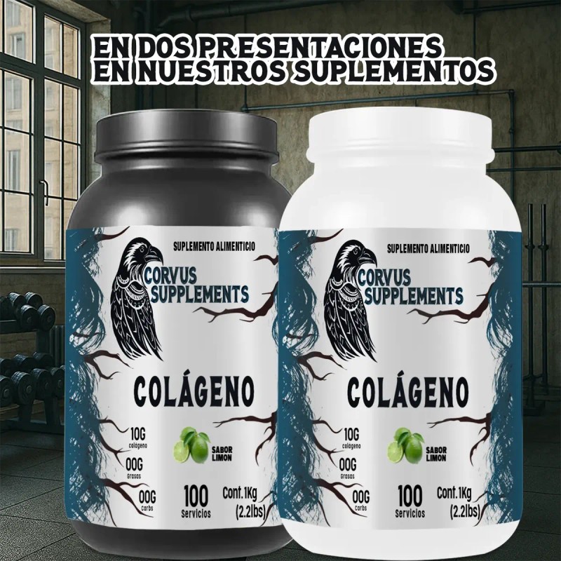Colágeno Hidrolizado Suplemento Corvus 1kg 100 Servicios