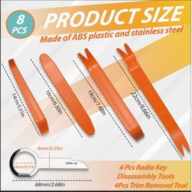 XIYING Trim Removal Tool, 4 Pcs Car Trim Removal Tool and 4 Pcs Radio Key Disassembly Tools for Automotive Panel Dash Accessories, Pry Tools for Interior Trim Panel