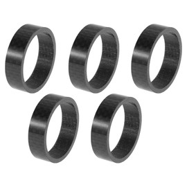 Hihaha Bicycle Headset Spacers 10mm Bike Handlebar Stem Spacers 31.8mm 1-1/4" Carbon Fiber Gloss Black Carbon Fiber 5 Pcs