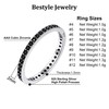 Bestyle 2MM Thin Band Eternity Rings 925 Sterling Silver Black