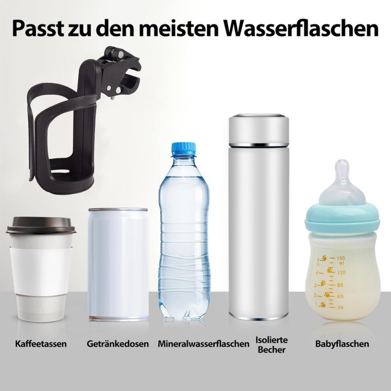 Filltown Drinks Holder Pram, Universal Drink Holder for Bicycle, Pack