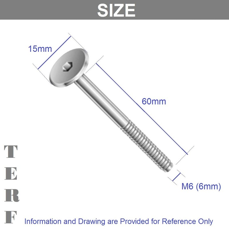 TERF® M6 X 60mm Joint Connector Bolts M6 (6mm) X