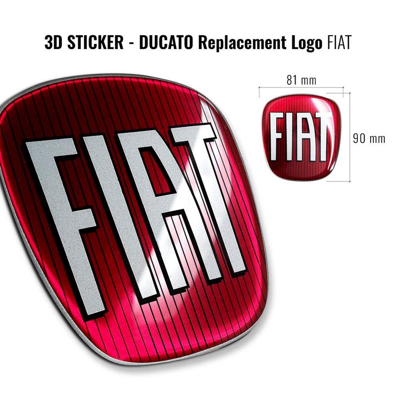 Fiat AMS 32018 Sticker Professional 3D Replacement Logo Front +