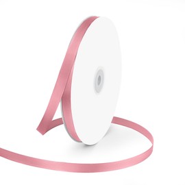 3/8" Wide x 100 Yards Single Face Polyester Satin Ribbon, Satin Ribbon for Crafts, Gift, Hair Bows, Wedding Party Decoration, Bow Making & Other Projects (Pink)