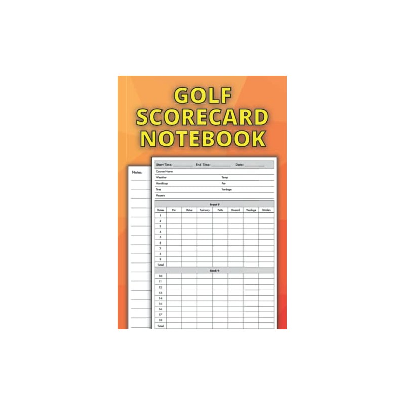 GOLF SCORECARD NOTEBOOK: Golf Scorecard Notebook | 6x9 Inch 110