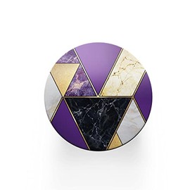 Round Single Coaster - Art Deco Purple Marble Effect New Home House Warming Drinks Gift #77836