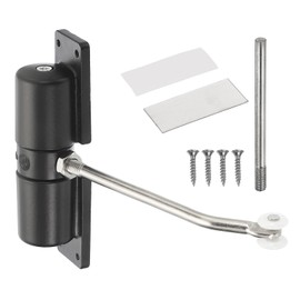 sourcing map Automatic Spring Door Closer Adjustable 40 lbs Self-Closing Door Hinge Safety Easy to Install Tension Door Closers for Home Use (Gray)