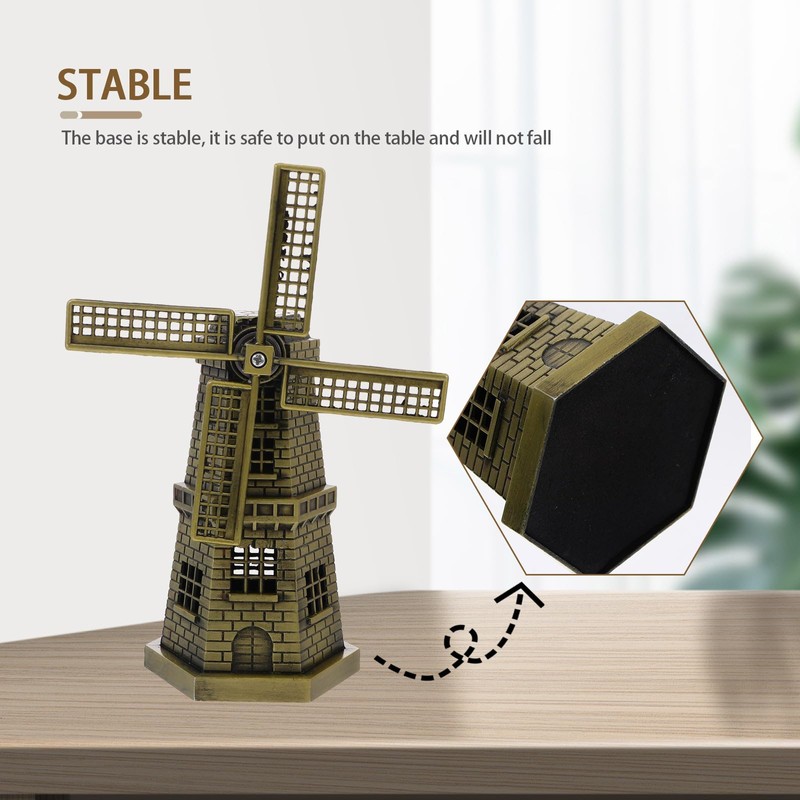 Windmill Model Desktop Decoration Ornaments - Netherlands Windmill Alloy Model